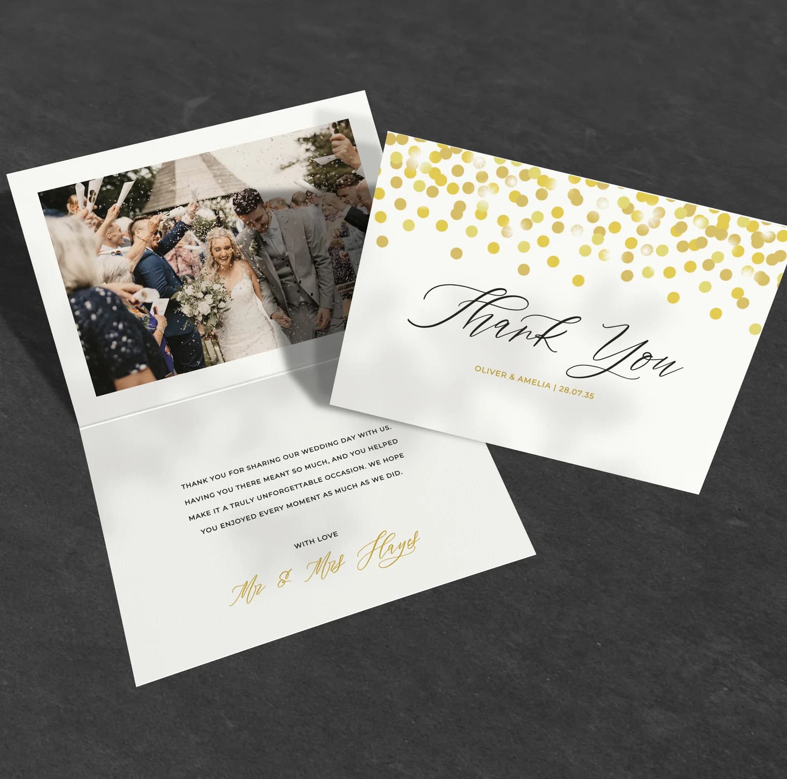 Confetti Thank You Card — thank you wedding stationery
