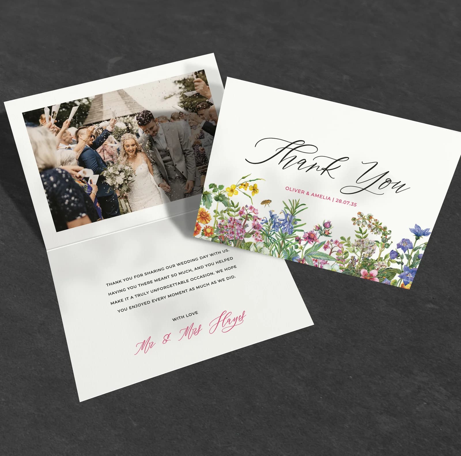 Spring Thank You Card — thank you wedding stationery