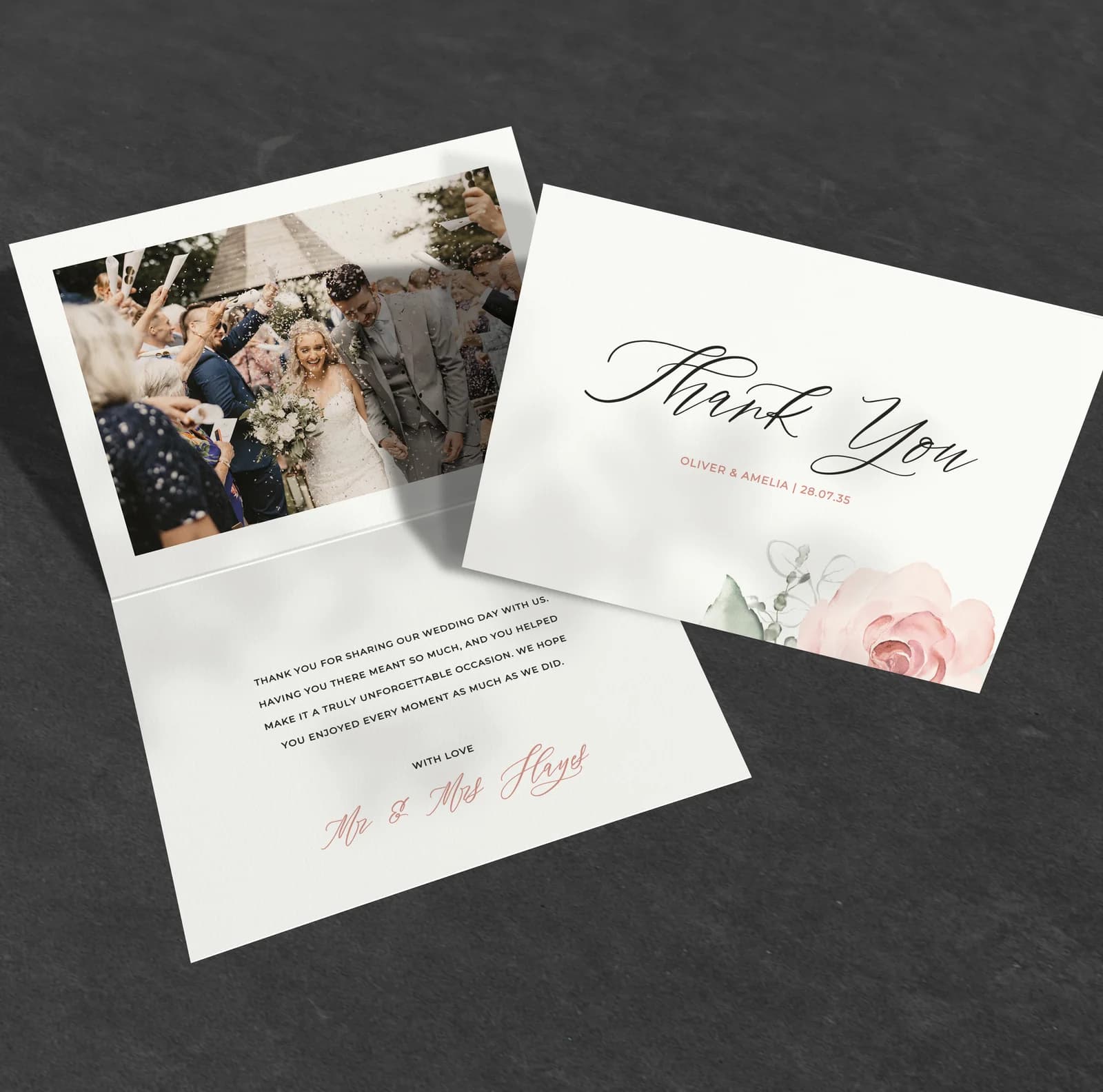 Whimsical Thank You Card — thank you wedding stationery