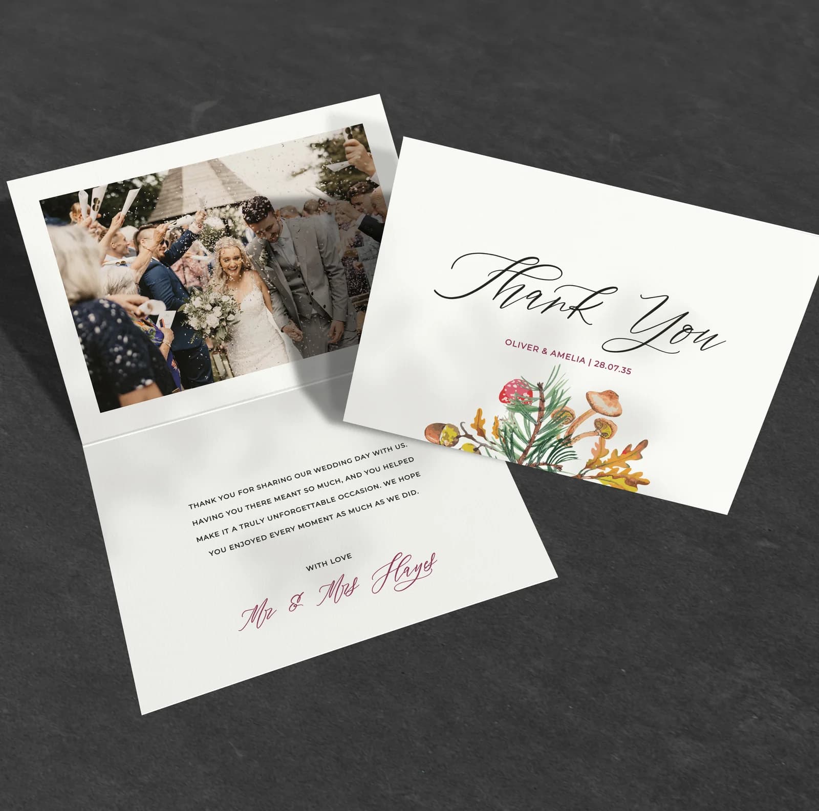 Woodland Thank You Card — thank you wedding stationery