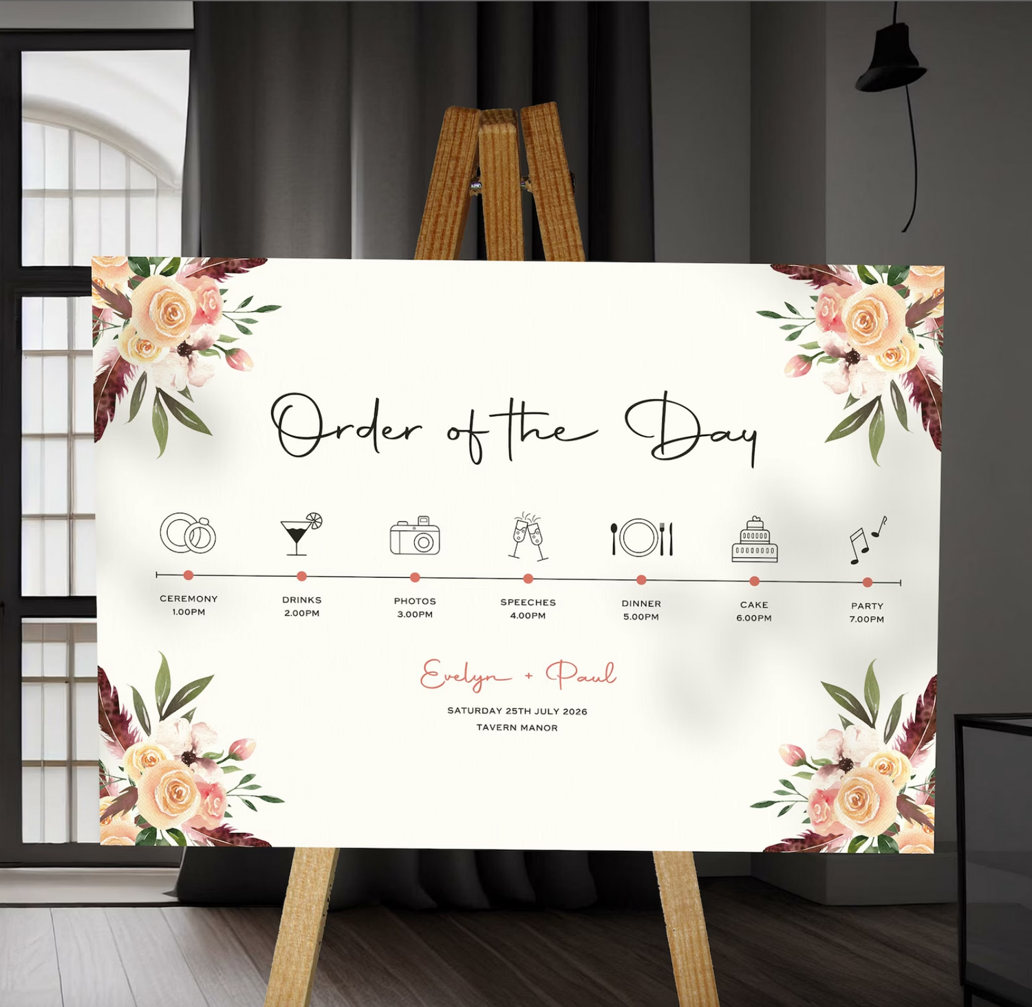 Wedding Order Of The Day Signs