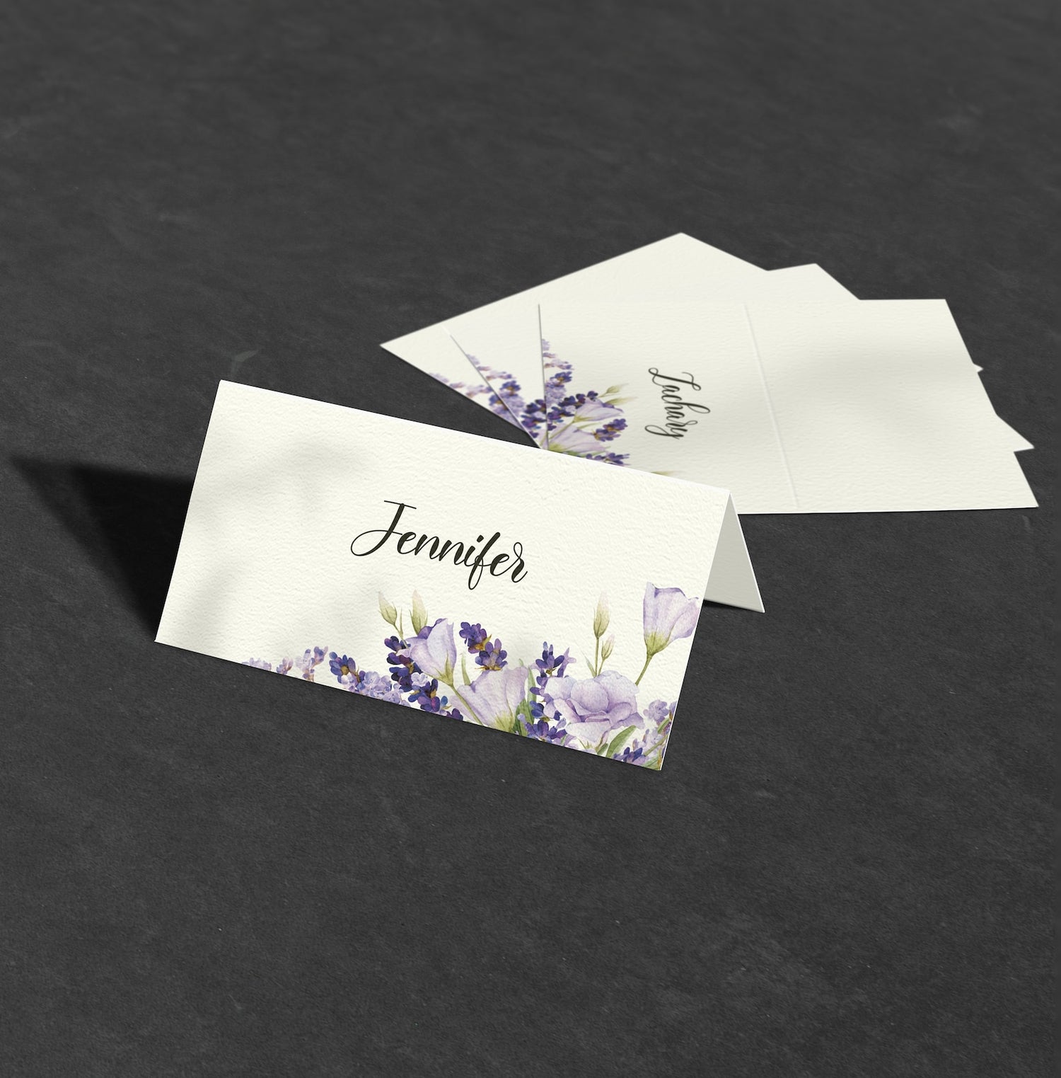 Purple Wedding Place Cards