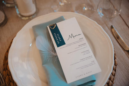 Greenery Wedding Menu Cards – Personalised On-the-Day Stationery