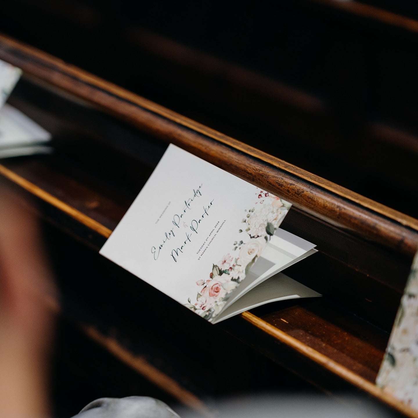 Gold Confetti Wedding Order of Service Booklet – Personalised