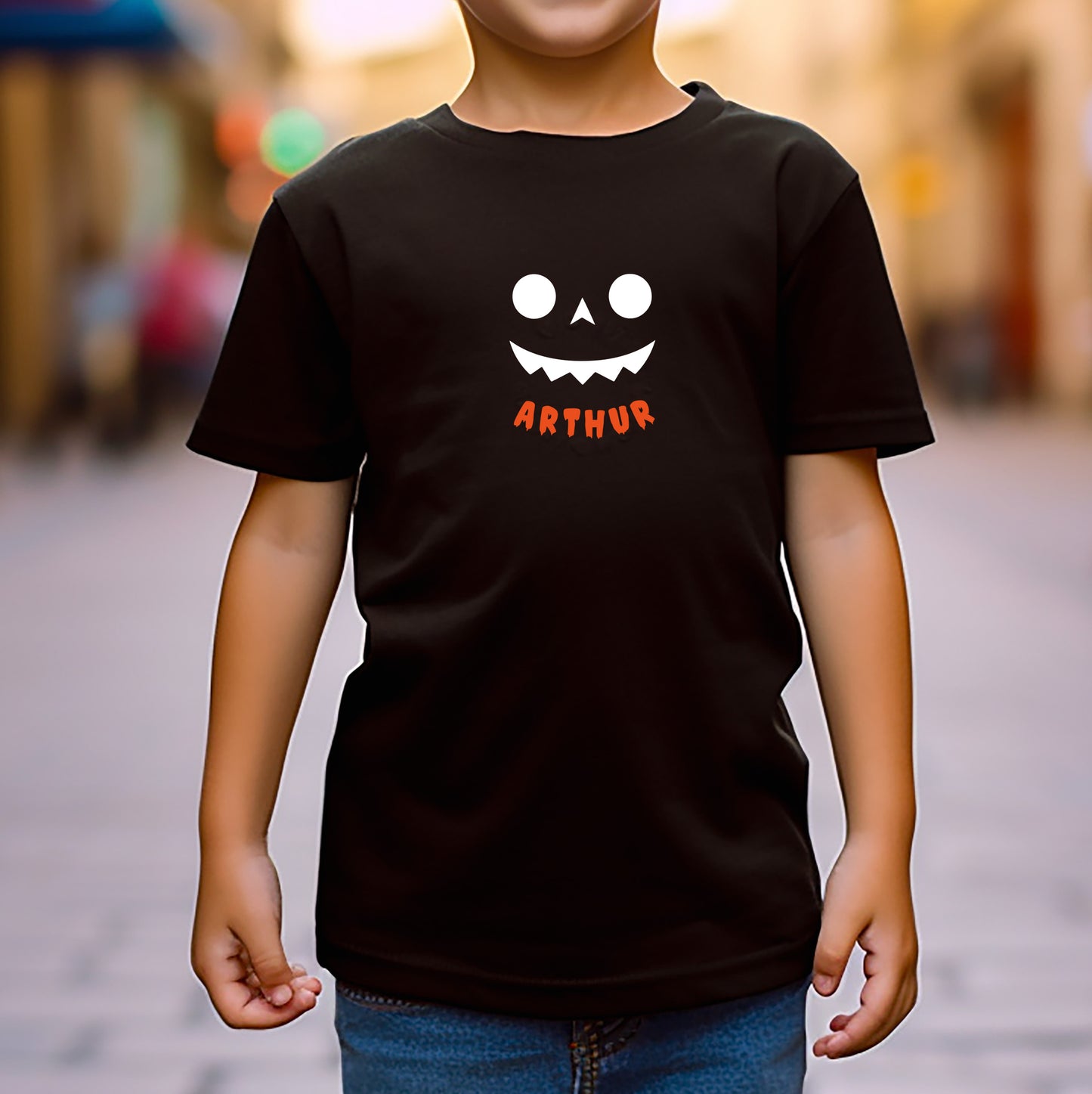 Pumpkin Face Kids T-Shirt (Girl & Boy Fits)