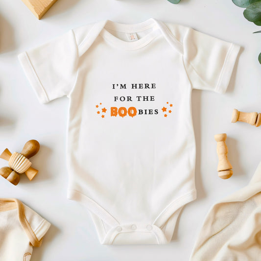 Here For The BOObies Baby Grow