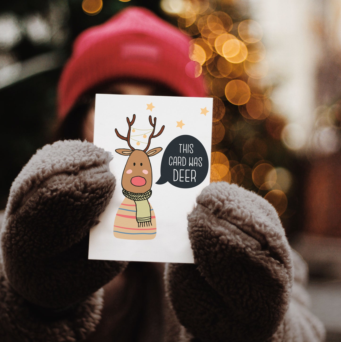 This Card Was Deer Funny Christmas Greetings Card