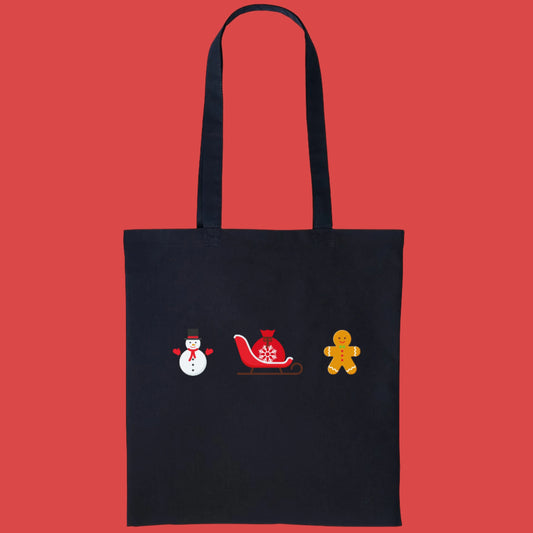 Christmas Icons Festive Tote Bag - Black