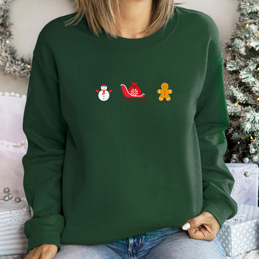 Snowman, Sleigh, Gingerbread Man - Christmas Jumper