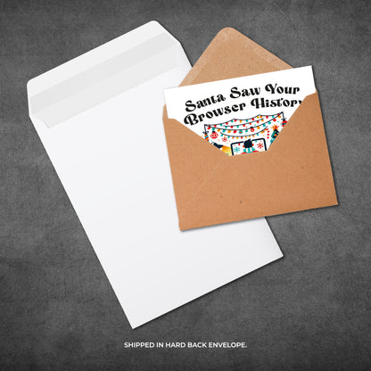 Santa Saw Your Browser History Christmas Greeting Card