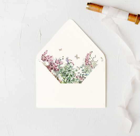 Wildflowers Floral Envelope Lining