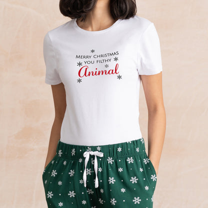 Merry Christmas You Filthy Animal Ladies Pyjamas