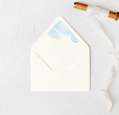 Blue Watercolor Envelope Liner