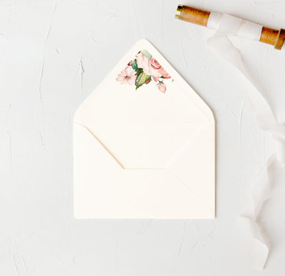 Blush Floral Printed Envelope Liners