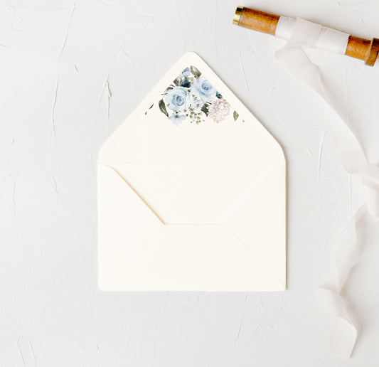 Blue Roses Envelope Lining