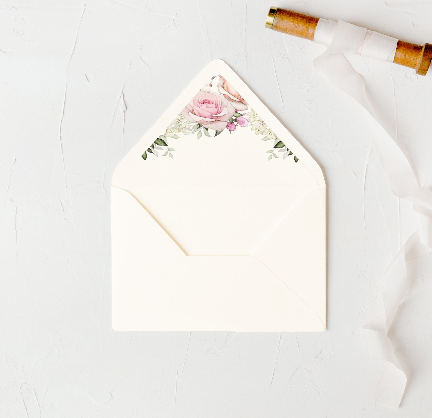 Rose Garden Wedding Invitation Envelope Liner