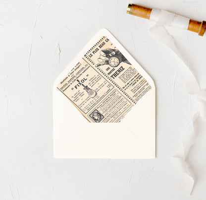 Old Newspaper Envelope Lining