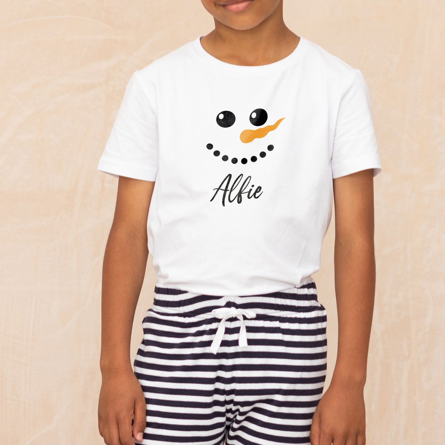 Snowman Personalised Christmas Kids Pyjamas
