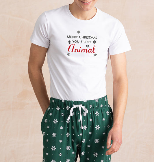 Merry Christmas You Filthy Animal Men's Christmas Pyjamas