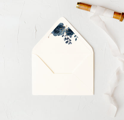 Blue Floral Envelope Lining