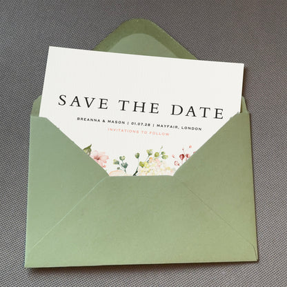 Blush Floral Save The Date Cards