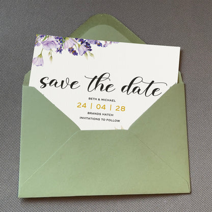 Lavender Save The Date Cards