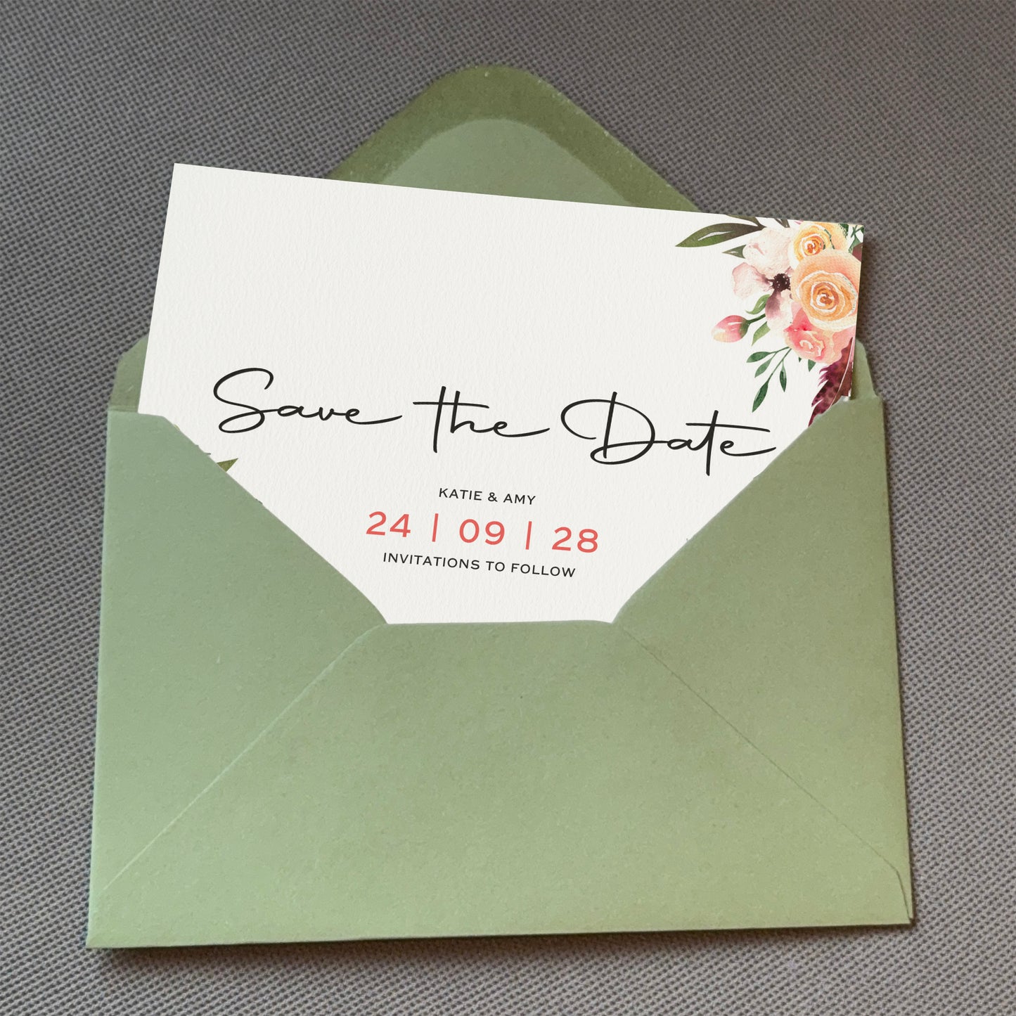 Rustic Floral Save The Date Cards