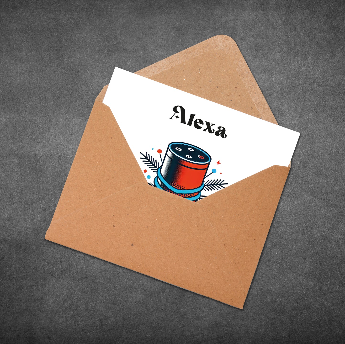 Alexa: Skip To The New Year Christmas Greeting Card