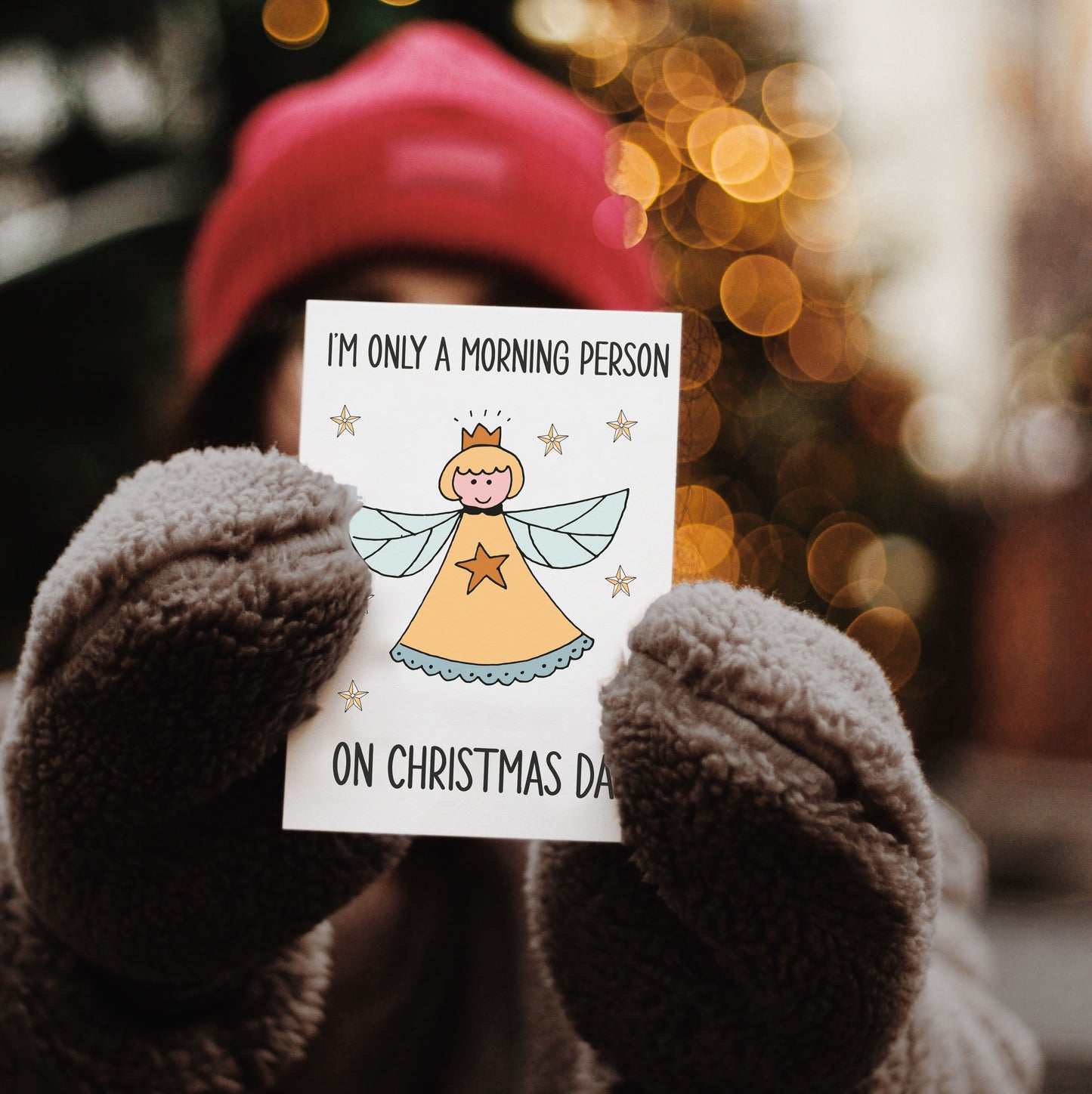 I'm Only A Morning Person On Christmas Day Funny Xmas Greetings