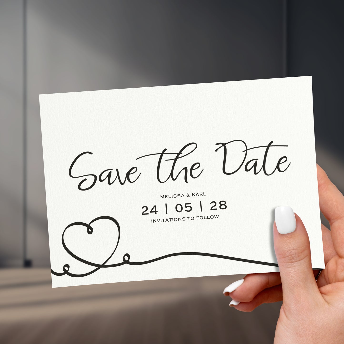 Calligraphy Save The Date Cards