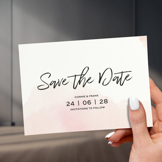 Pink Watercolour Save The Date Cards