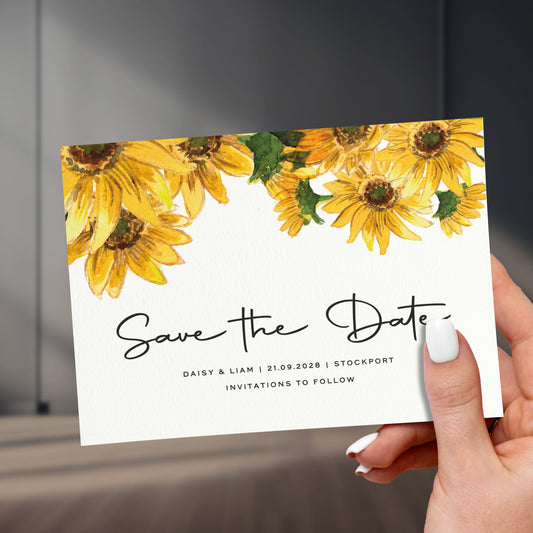 Sunflowers Save The Date Cards