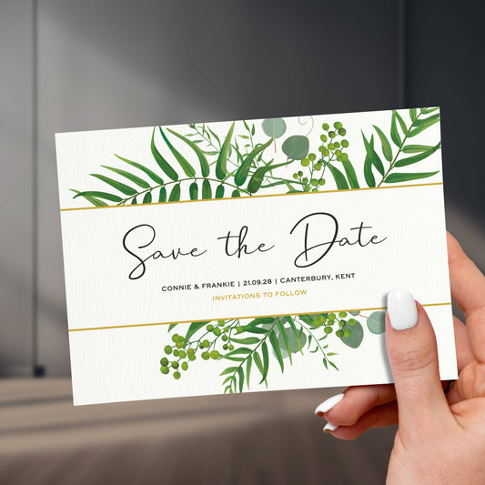 Greenery Eucalyptus Save The Date Cards