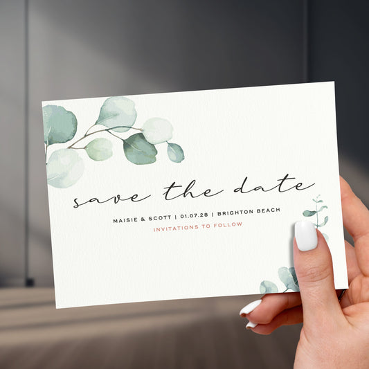 Eucalyptus Save The Date Cards