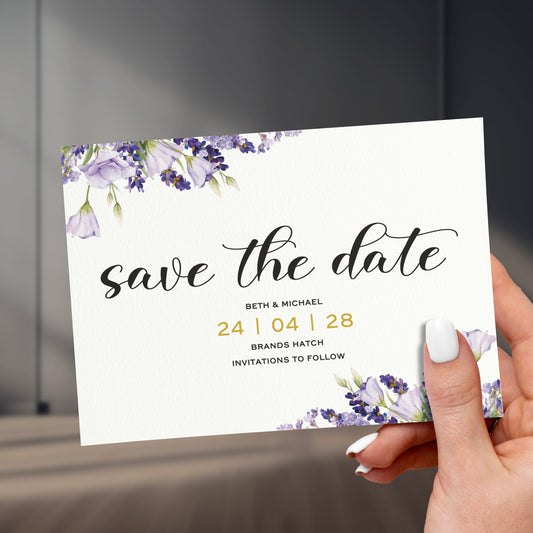 Lavender Save The Date Cards