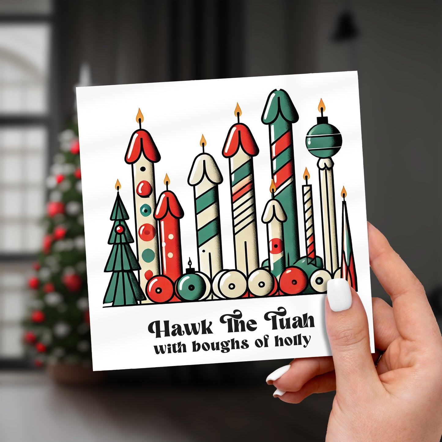 Hawk Tuah Christmas Greeting Card