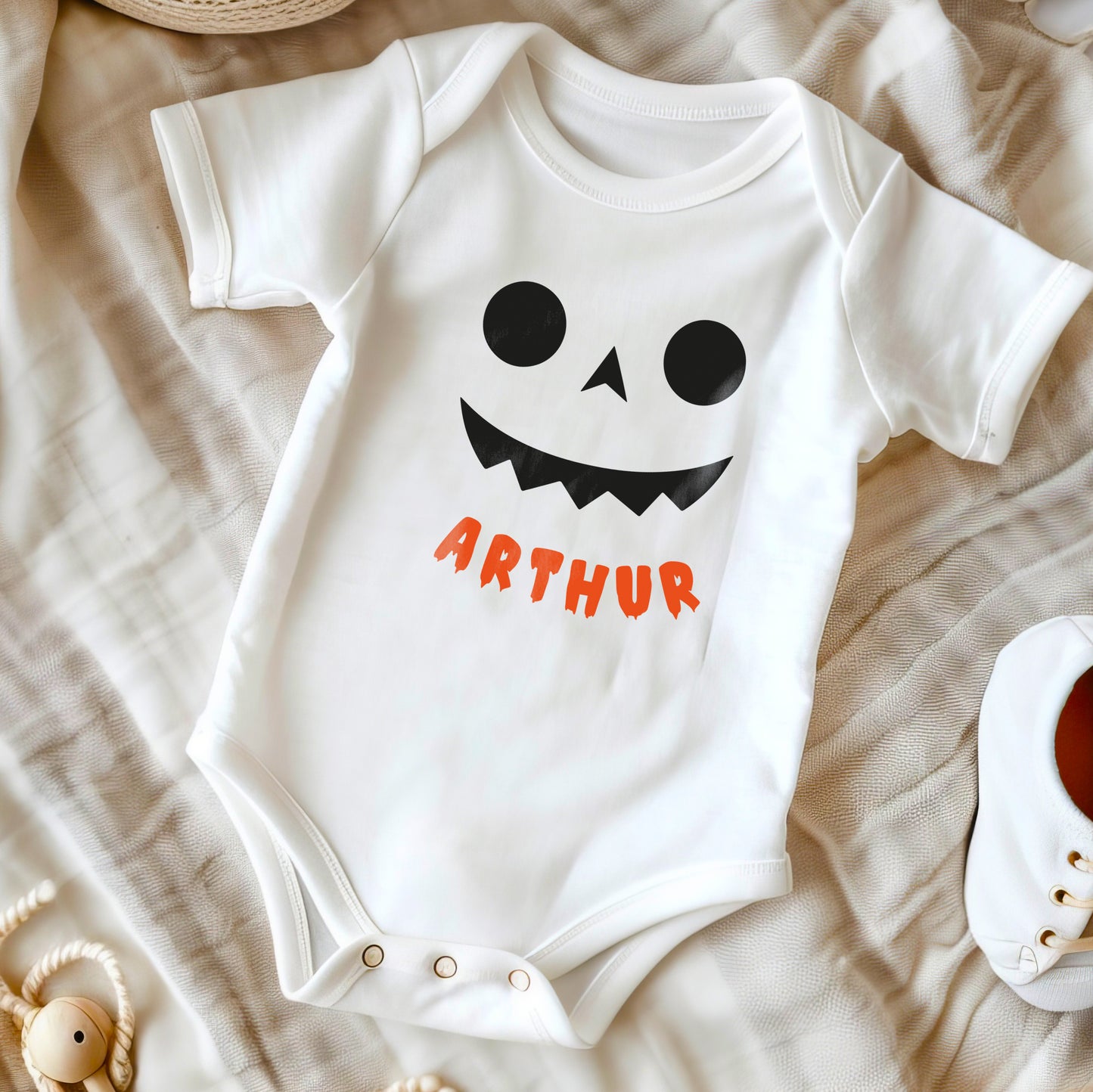 Pumpkin Face Baby Grow