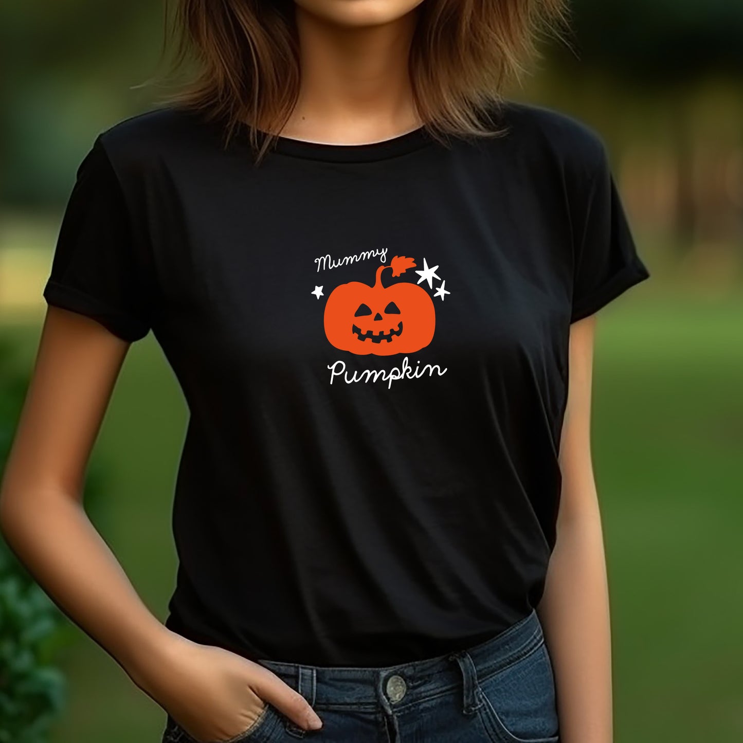 Mummy Pumpkin Ladies Halloween T-Shirt