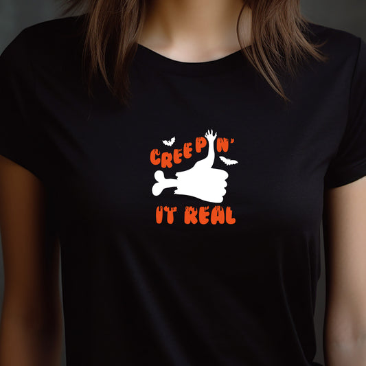 Creepin It Real Ladies Halloween T-Shirt