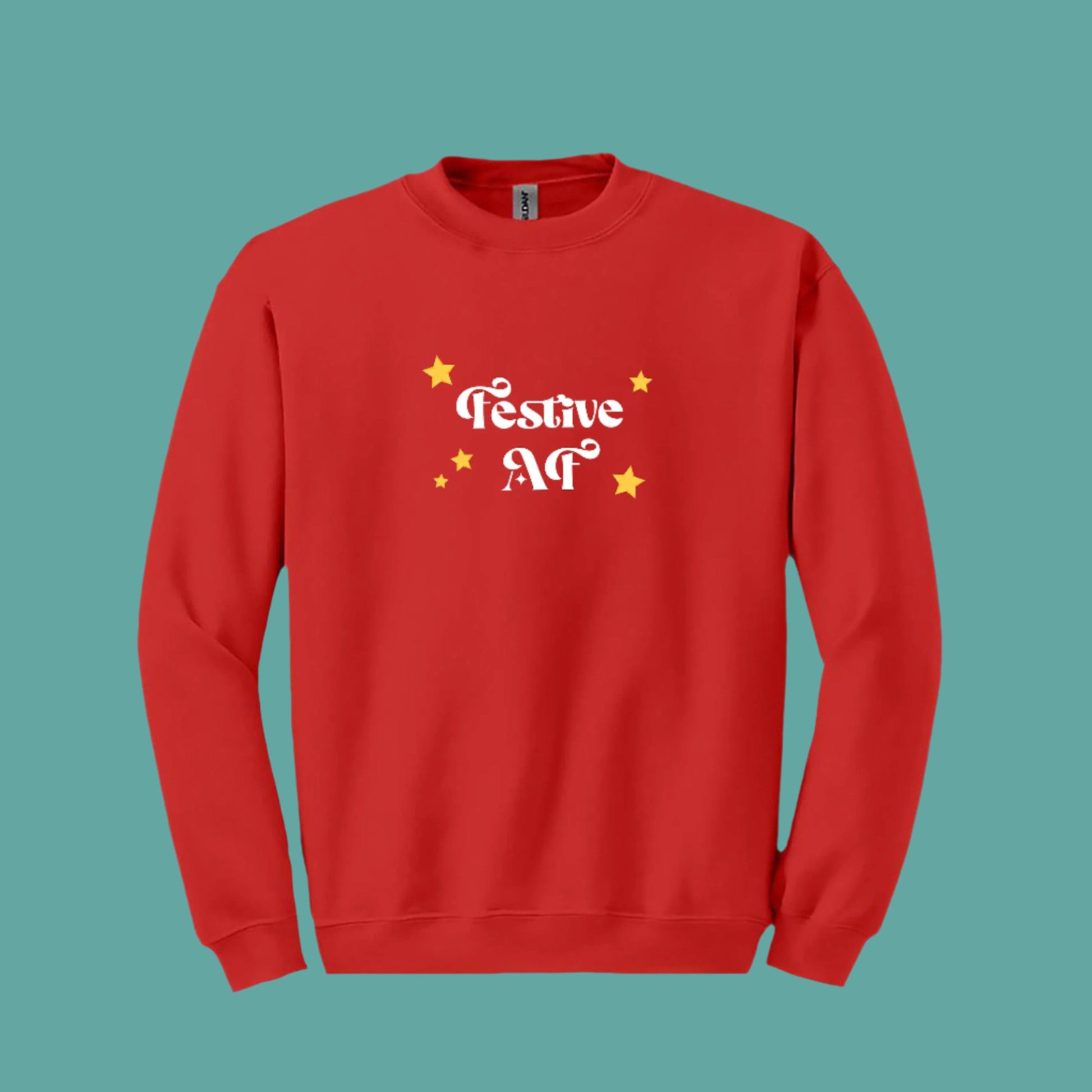 Red Festive AF jumper