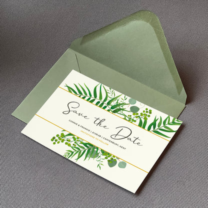 Greenery Eucalyptus Save The Date Cards