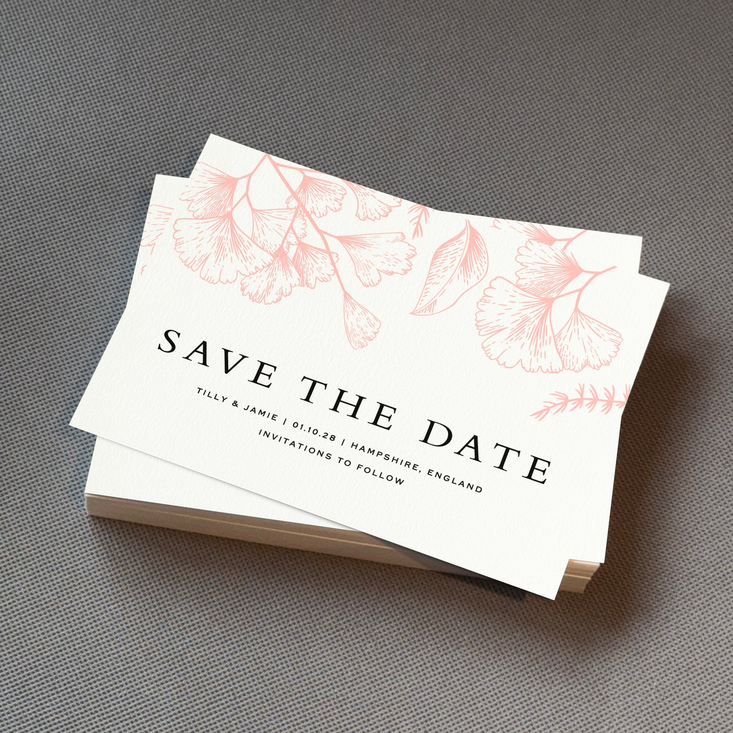 Blush Botanical Save The Date Cards