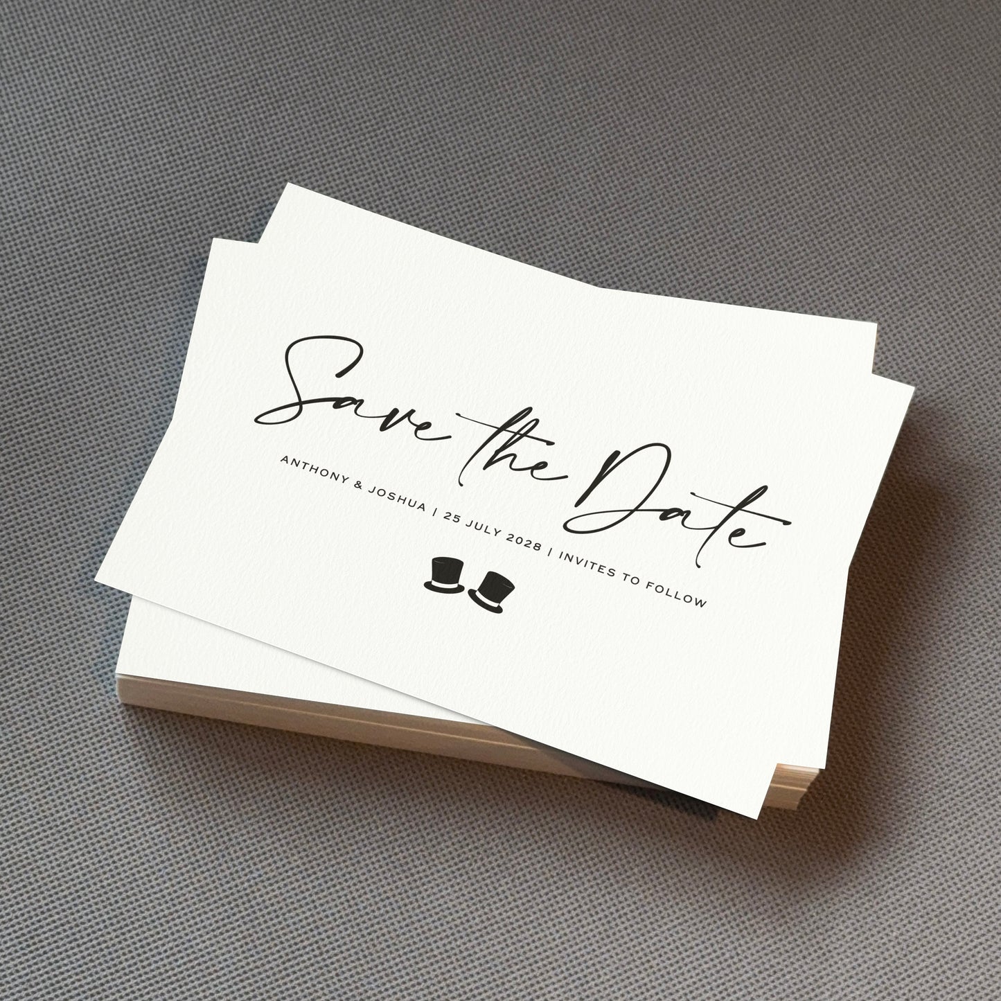 Top Hats Save The Date Cards