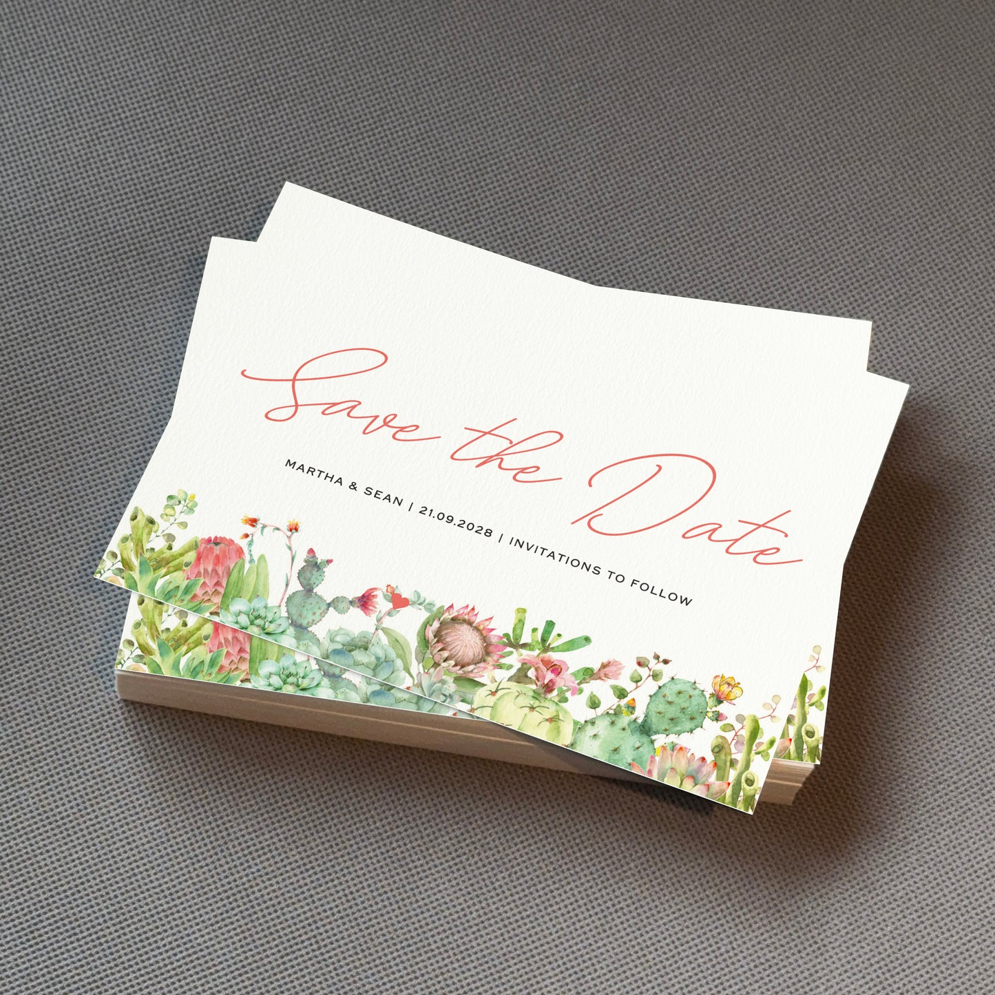 Succulents Save The Date Cards