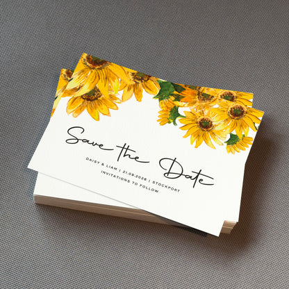 Sunflowers Save The Date Cards