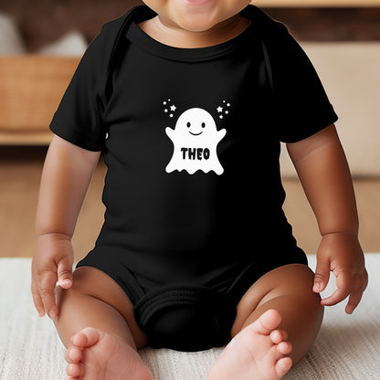 Black Ghost - Personalised Halloween Baby Vest