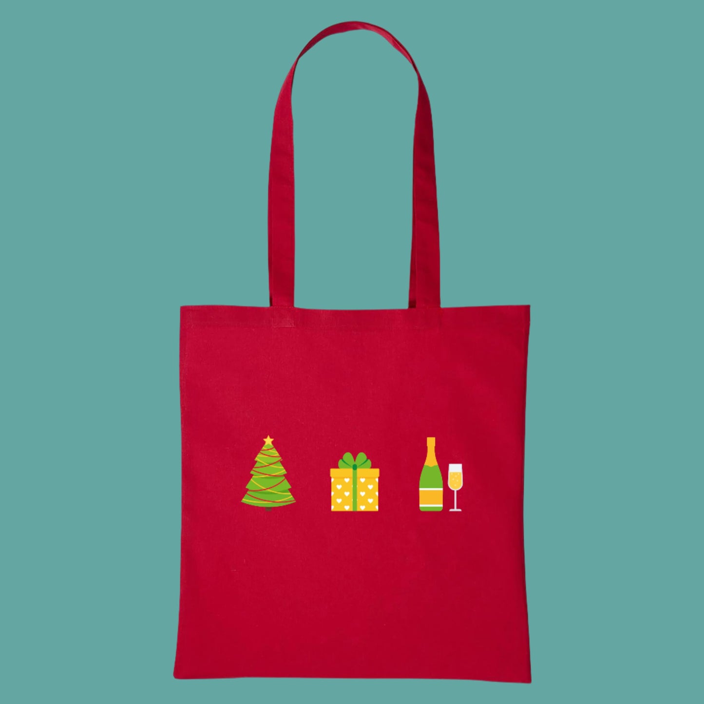 Tree, Gift, Bubbly - Festive Tote Bag
