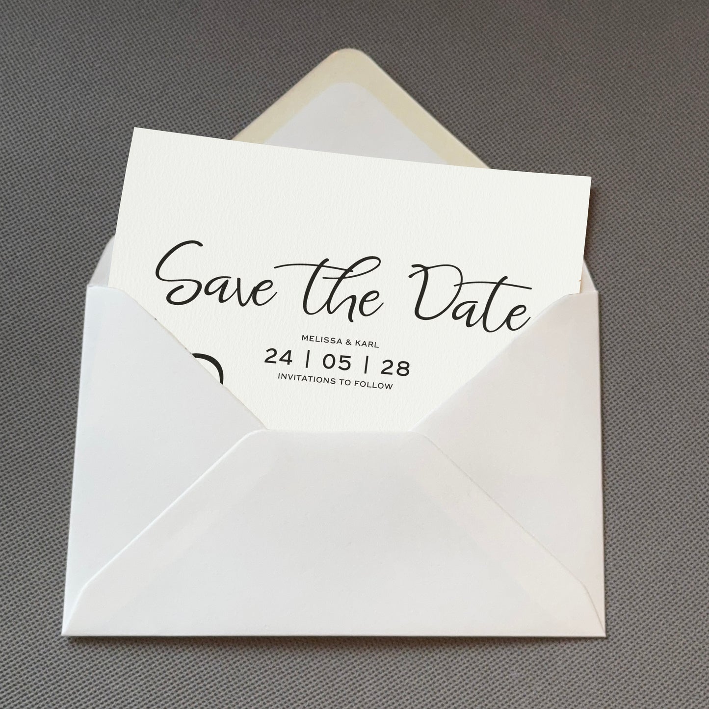 Calligraphy Save The Date Cards