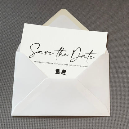 Top Hats Save The Date Cards