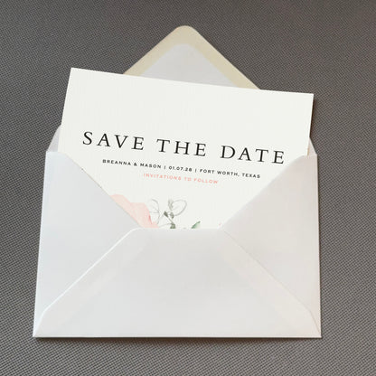 Sage & Blush Save The Date Cards